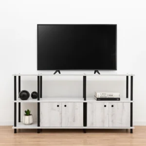 Rack de TV "KARO" – Mueble Industrial de 3 Cuerpos con Módulos y Estantes
