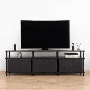Rack de TV "MIVO" – Mueble Industrial de 192 cm con Puertas y Estantes