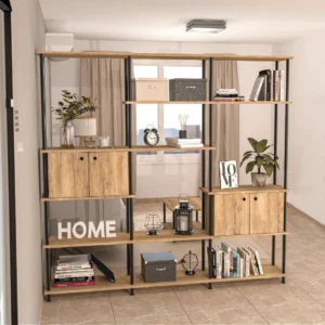 Separador de Ambientes "VIKA" – Estilo Industrial con Módulos y Puertas