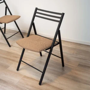 Silla Plegable "PILKA" – Tela y Hierro, Estilo Industrial y Liviano