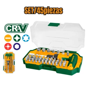 Kit de puntas de destornillador Jadever 45 piezas en acero CR-V con mango en T y estuche organizador